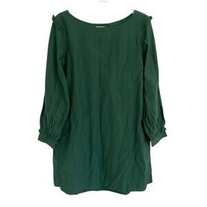 Roberta Roller Rabbit Tuckernuck Green Long Sleeve Cotton Mini Ruffle Dress XS
